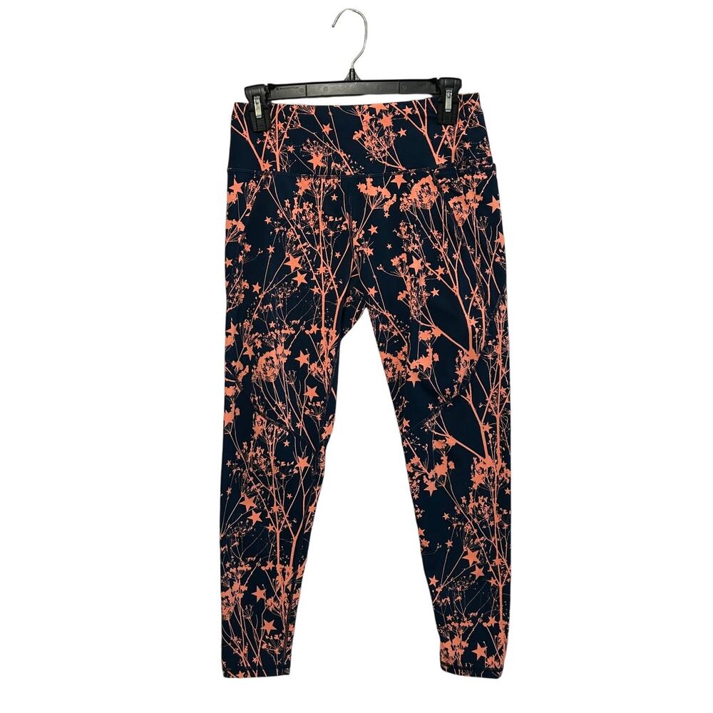 Sweaty Betty Power Leggings Women's Sz S Navy Orange Star Print Athleisure Fall